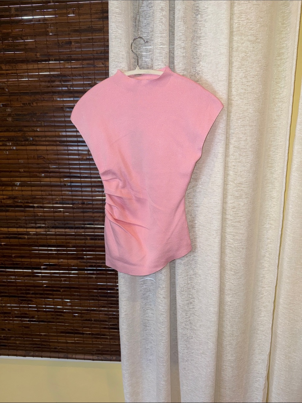 Women’s Pink Cap-Sleeve Knit Tank Top
